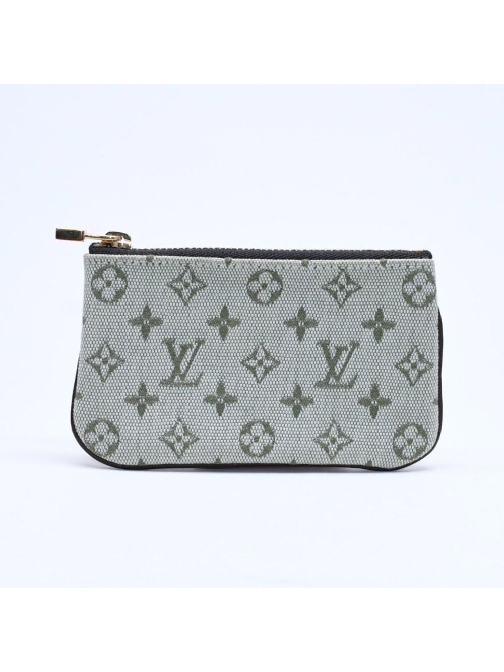 Louis Vuitton Monogram Mini Pochette Cles Coin Purse Canvas Gold Green
